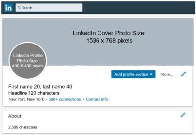 LinkedIn Image Sizes LinkedIn Text Limits