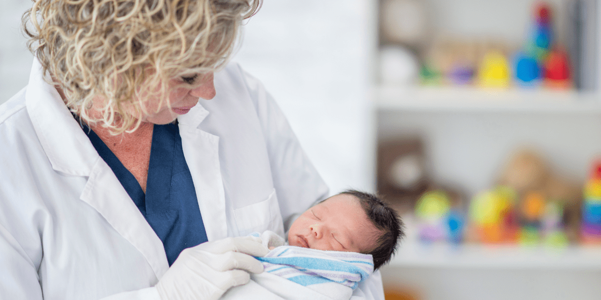 doctor and newborn